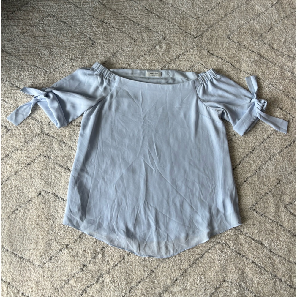Aritzia Babaton Off The Shoulder Tie Sleeve Blouse Small